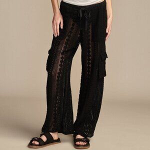 LUCKY BRAND Crochet / Lace Cargo Pants - Meteorite/Black - XXL